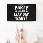 schrikkeljaar verjaardagsfeestje schrikkeldag Baby Spandoek (Insitu)