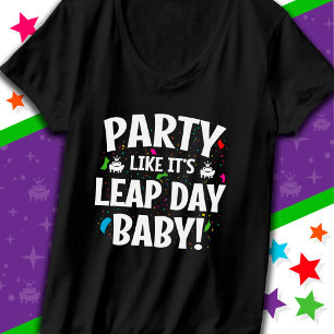schrikkeljaar verjaardagsfeestje schrikkeldag Baby T-shirt