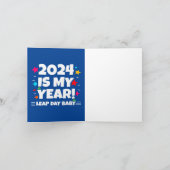 schrikkeljaardag 2024 is mijn jaar feb 29e verjaar kaart (Binnen)