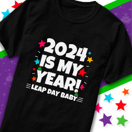 schrikkeljaardag 2024 is mijn jaar feb 29e verjaar t-shirt