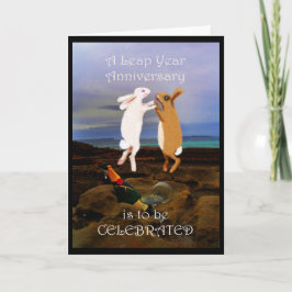 SchrikkeljaarJubileum, twee het springen konijnen Kaart