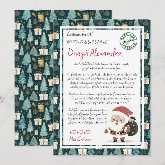 Schrisoare de la Polul Nord Uitnodiging (Voorkant / Achterkant)