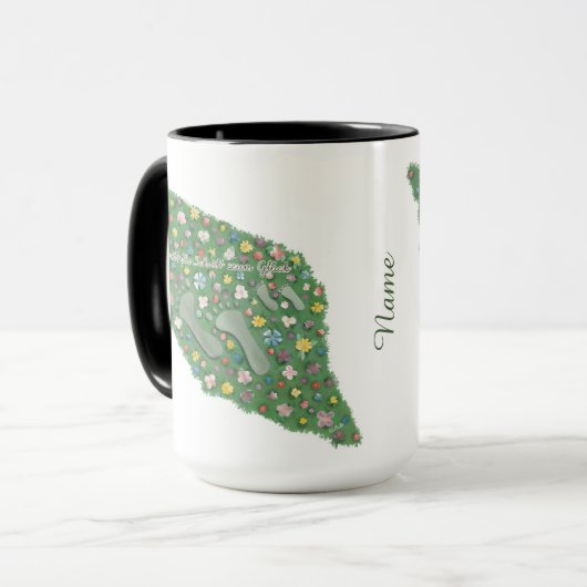 Schritt für Schritt zum Glück Tasse Becher Mok (Voorkant links)