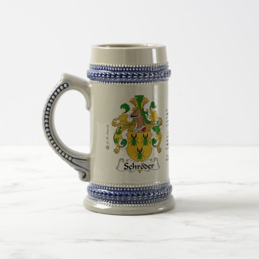 Schroder Family Crest Stein Bierpul (Links)