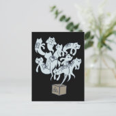 Schrödinger Cat 9 Lives Briefkaart (Staand voorkant)