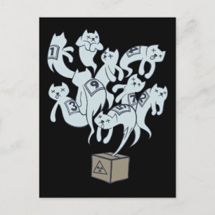 Schrödinger Cat 9 Lives Briefkaart
