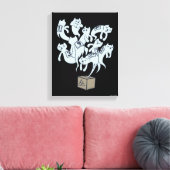 Schrödinger Cat 9 Lives Canvas Afdruk (Insitu (Woonkamer))