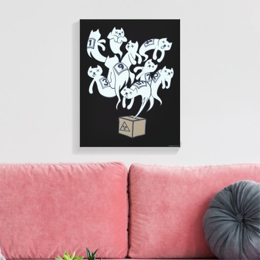 Schrödinger Cat 9 Lives Canvas Afdruk (Insitu (Woonkamer))