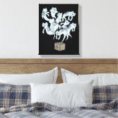 Schrödinger Cat 9 Lives Canvas Afdruk (Insitu (Slaapkamer))