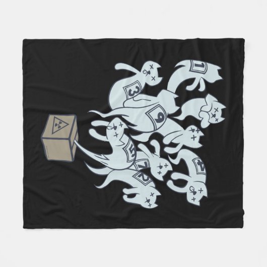 Schrödinger Cat 9 Lives Fleece Deken (Voorkant (Horizontaal))