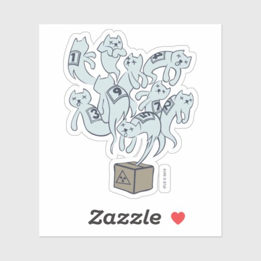 Schrödinger Cat 9 Lives Sticker (Vel)