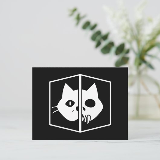 Schrödinger Cat Graphic Briefkaart (Staand voorkant)