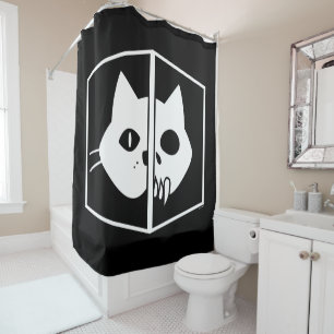 Schrödinger Cat Graphic Douchegordijn