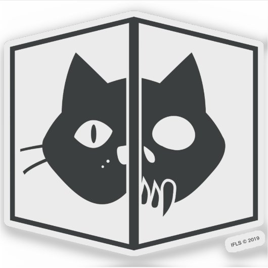 Schrödinger Cat Graphic Sticker (Voorkant)