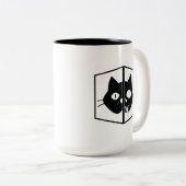 Schrödinger Cat Graphic Tweekleurige Koffiemok (Voorkant rechts)