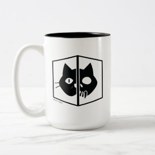 Schrödinger Cat Graphic Tweekleurige Koffiemok