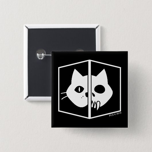 Schrödinger Cat Graphic Vierkante Button 5,1 Cm (Voorkant /achterkant)