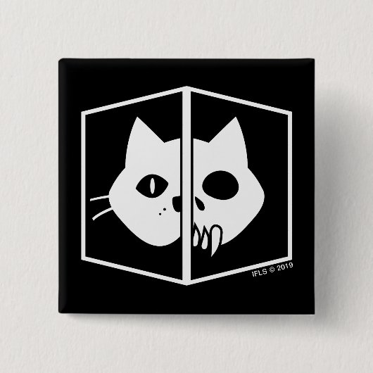 Schrödinger Cat Graphic Vierkante Button 5,1 Cm (Voorkant)