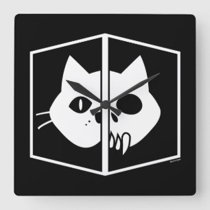 Schrödinger Cat Graphic Vierkante Klok