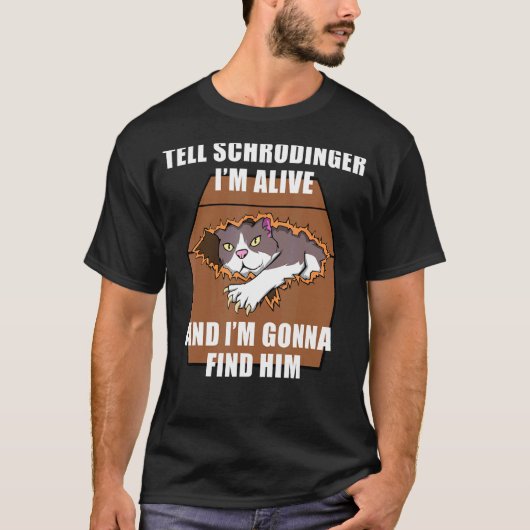 Schrodinger Kat Dode & Levende Student Natuurkunde T-shirt (Voorkant)