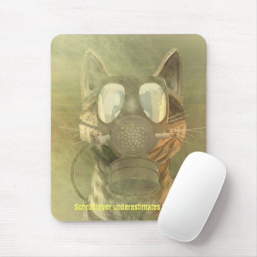 Schrödinger onderschat de kat mousepad muismat (Met muis)