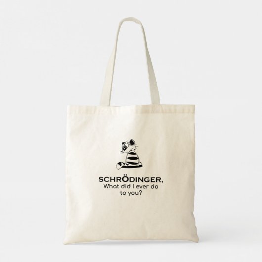 Schrodinger’s Cat Cute Science Philosophy Tote Bag (Achterkant)