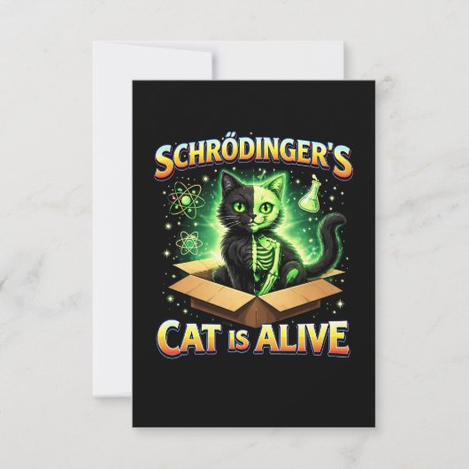 Schrödinger’s Curious Cat Bedankkaart (Voorkant)