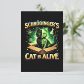 Schrödinger’s Curious Cat Bedankkaart (Staand voorkant)