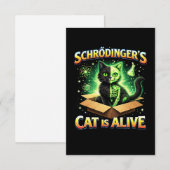 Schrödinger’s Curious Cat Bedankkaart (Voorkant / Achterkant)