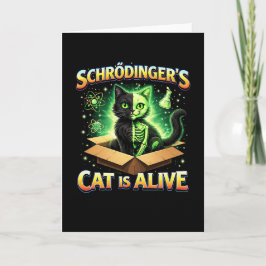 Schrödinger’s Curious Cat Feestdagen Kaart