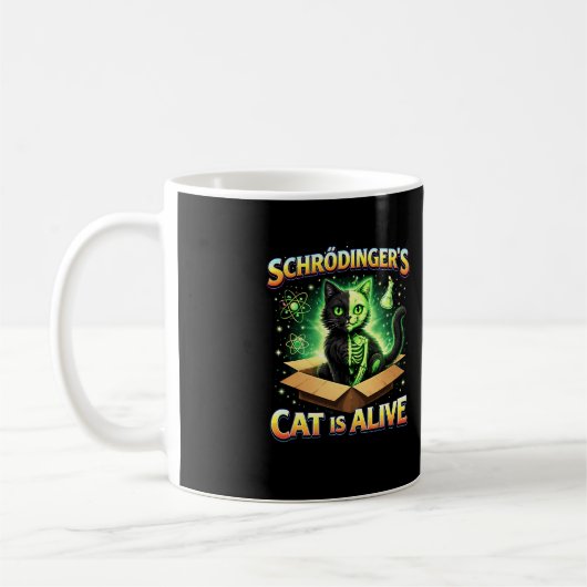 Schrödinger’s Curious Cat Koffiemok (Links)