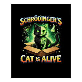 Schrödinger’s Curious Cat Perfect Poster