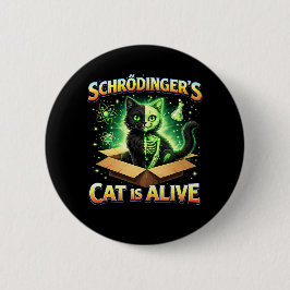 Schrödinger’s Curious Cat Ronde Button 5,7 Cm