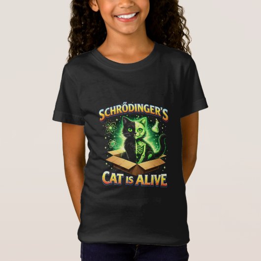 Schrödinger’s Curious Cat T-shirt (Voorkant)