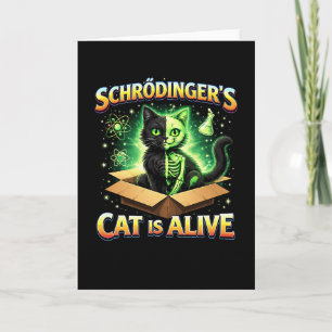 Schrödinger’s Nieuwsgierige Kat Feestdagen Kaart
