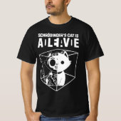 Schrodingerkat, funny Science Cat Dead en Aliv T-shirt (Voorkant)