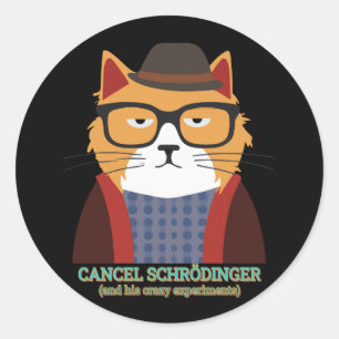 Schrodingerkat Ronde Sticker