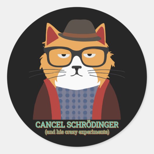 Schrodingerkat Ronde Sticker (Voorkant)