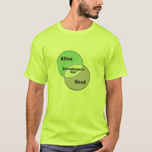Schrodinger's Cat Alive Dead venn diagram T-shirt