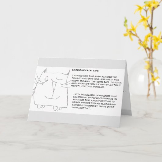 Schrödinger's Cat: Covid Safe Kaart (Gele Bloem)