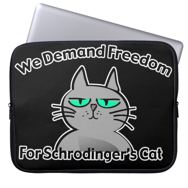 Schrodinger's Cat Funny Geek Humor Laptop Sleeve (Voorkant)