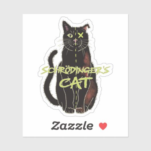 Schrödinger's Cat, Grappig Natuurkunde Gift Sticker (Vel)
