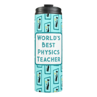 Schrödinger's Cat Mid Century Modern bord blauw Thermosbeker