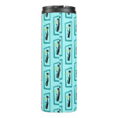 Schrödinger's Cat Mid Century Modern bord blauw Thermosbeker (Achterkant)