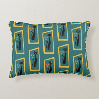 Schrödinger's Cat Mid Century Modern donkerblauw Accent Kussen