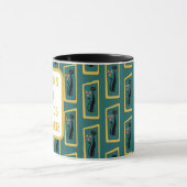 Schrödinger's Cat Mid Century Modern donkerblauw Mok (Midden)
