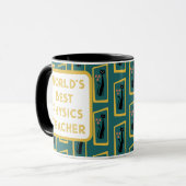 Schrödinger's Cat Mid Century Modern donkerblauw Mok (Voorkant links)