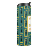 Schrödinger's Cat Mid Century Modern donkerblauw Thermosbeker (Gedraaid links)