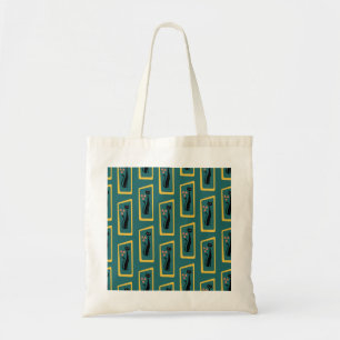 Schrödinger's Cat Mid Century Modern donkerblauw Tote Bag