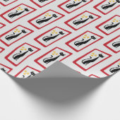 Schrödinger's Cat Mid Century Modern rood Cadeaupapier (Hoek)